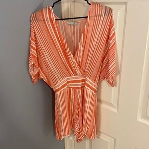 Orange Striped Romper